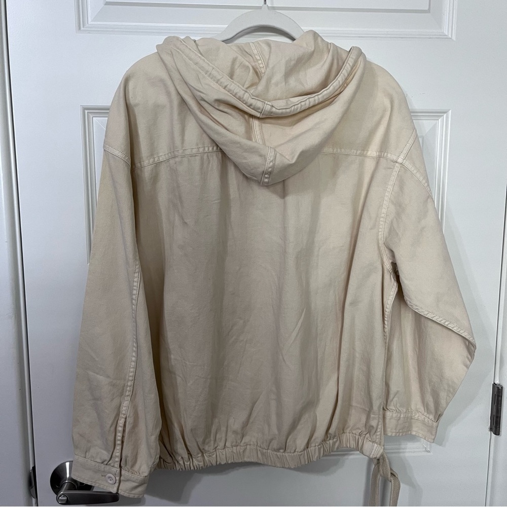 American Eagle Outfitters Womens Denim Long Sleeve Hoodie Large New - Picture 2 of 9
